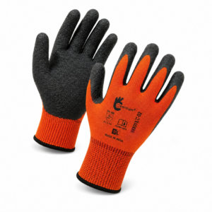 SHIVA L-011/C-02 Crinkle Latex Coated Safety Gloves for Industrial Hand Protection