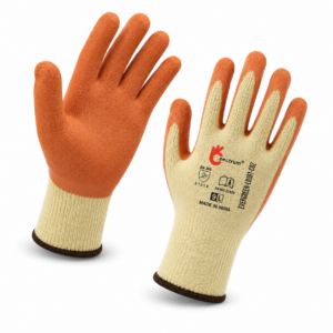 EVERGREEN L-011/C02 Crinkle Latex Coated Safety Glove with EN 388 CR-2 Rating – Industrial Grip and Cut Protection