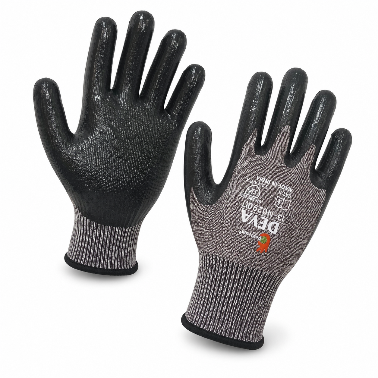 DEVA CR-F – Ultra Durable Nitrile Coated Gloves 1 DEVA 13N-029 CR-F ultra durable nitrile coated gloves with steel wire core for industrial hand protection