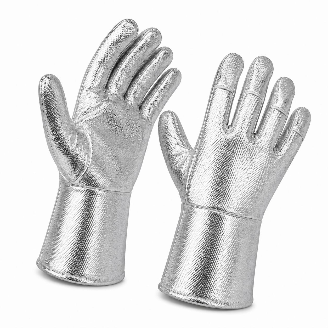 BHASKAR Radiant Heat Resistant Gloves – Full Aluminized Aramid Protection up to 1000°C 1 Palm Aramid Heat Resistant Gloves with Aluminized Palm Rest – Up to 1000°C Protection