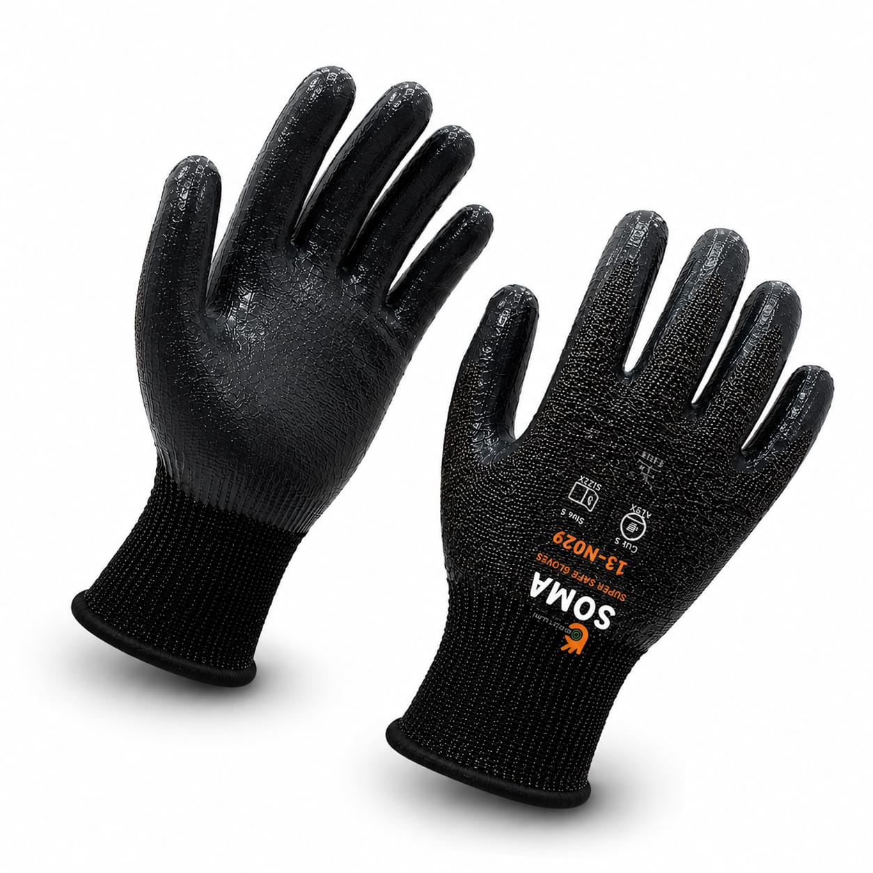SOMA CR-2 – Premium Nitrile Coated Glove for Industrial Use 1 SOMA 13N-029 CR-2 nitrile coated glove for industrial hand protection and safety