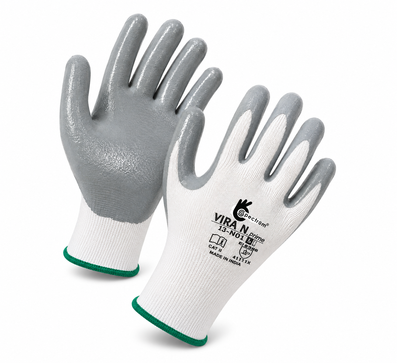 VIRA N-PRIME CR-1 – Nitrile Coated Safety Glove for Industrial Use 1 VIRA N-PRIME 13N-011 CR-1 nitrile coated safety glove for industrial protection
