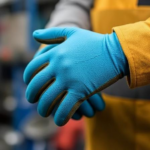 Workers wearing protective suits in chemical and pharmaceutical industries