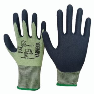 KARVEER SN-020 CR-3 Sandy Nitrile Coated Gloves for Oil-Resistant Industrial Grip
