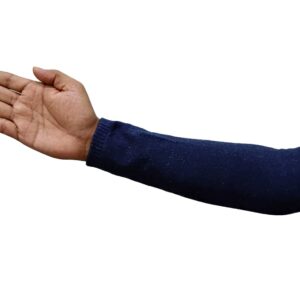 Navy Blue Double Layer Poly-Cotton Arm Cover with Thumb Hole – Industrial Protective Sleeve