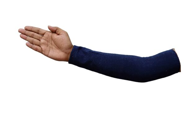 Navy Blue Double Layer Poly-Cotton Arm Cover with Thumb Hole – Industrial Protective Sleeve