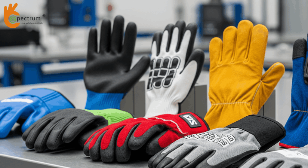Bulk industrial gloves distributor in India showcasing nitrile, welding, and impact-resistant gloves