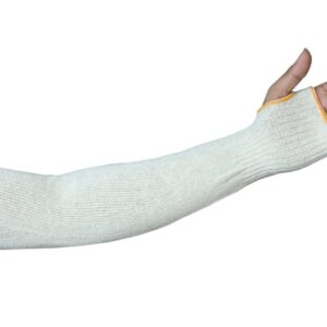 Poly-cotton knitted arm cover with thumb hole for industrial safety