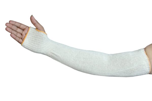 Poly-cotton knitted arm cover with thumb hole for industrial safety