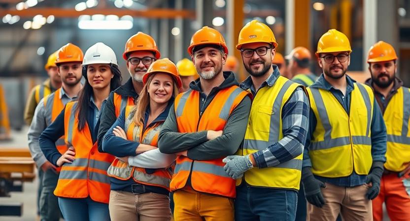 Construction workers wearing essential work safety gear including hard hats, gloves, and high-visibility vests at a job site – Spectrum Technicals