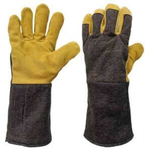 Spectrum VAKA heat resistant welding gloves made of HR leather with woolen felt insulation, 350°C industrial safety gloves for welding and steel fabrication.